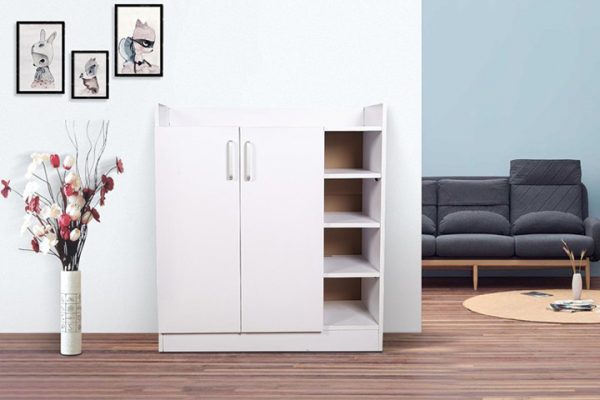 Hudson Shoe Cabinet  Black/White