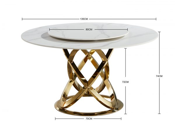 Newton Gold Base Dining Table - Image 2
