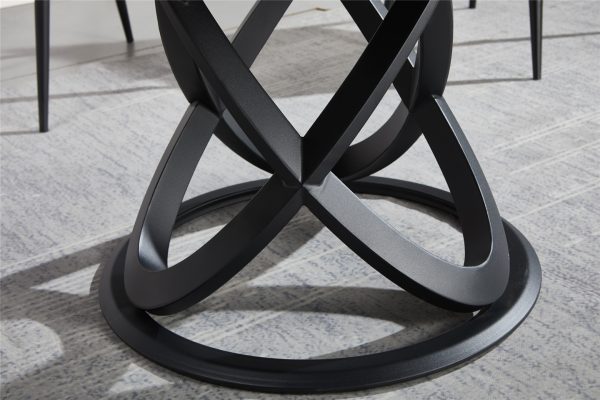 Newton Black Base Dining Table - Image 4