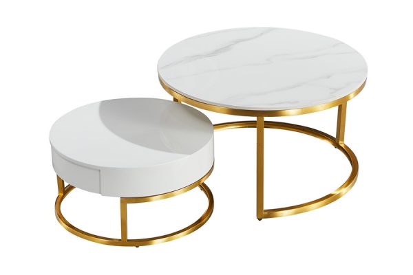 Zara Coffee Table with Draw , Gold Frame