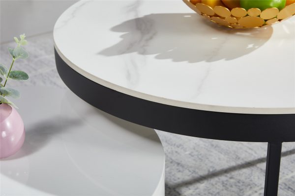 Zara Coffee Table with Draw ,Black Frame - Image 3