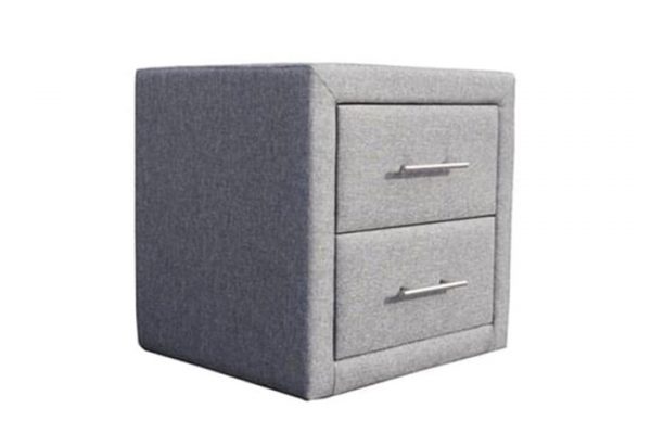 Bonny Linen Fabric Bedside Table - Image 2