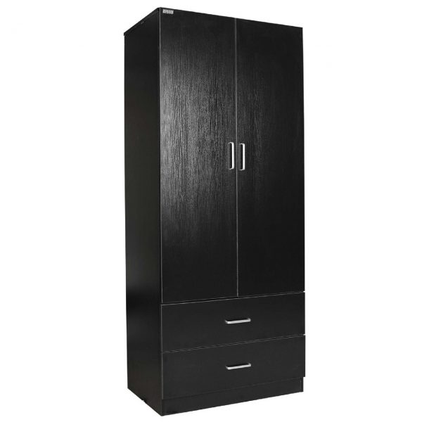 Hudson 2 Door 2  Drawer Wardrobe --Black /White - Image 3