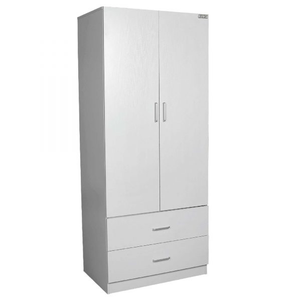 Hudson 2 Door 2  Drawer Wardrobe --Black /White - Image 4