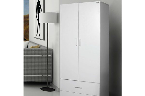 Hudson 2 Door 2  Drawer Wardrobe --Black /White