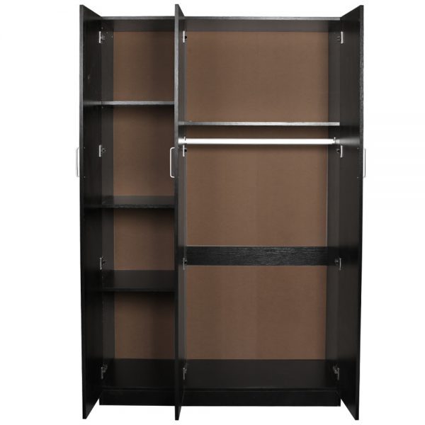 Hudson 3 Door Combo with Mirror Wardrobe --Black /White - Image 3