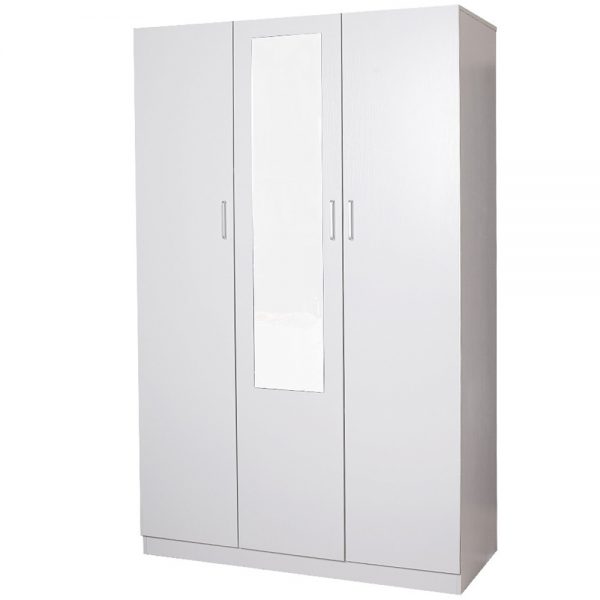 Hudson 3 Door Combo with Mirror Wardrobe --Black /White - Image 2