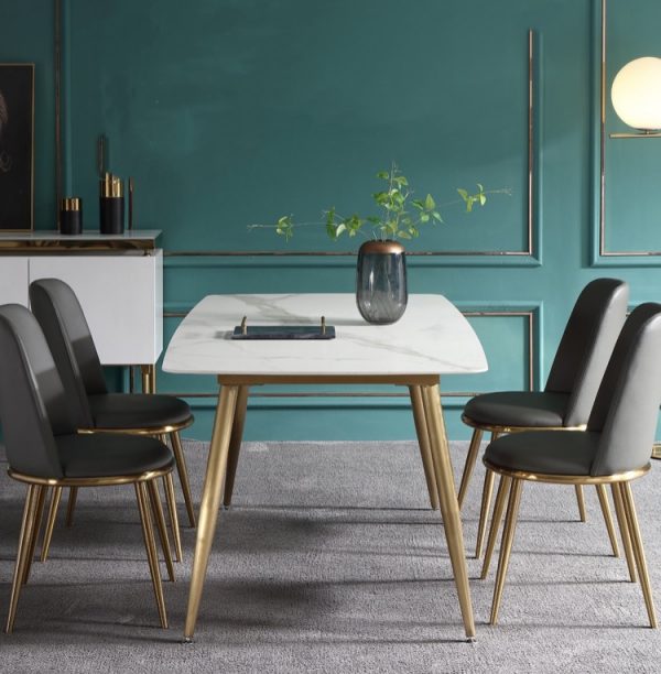 Issac Gold Base Dining Table - Image 2