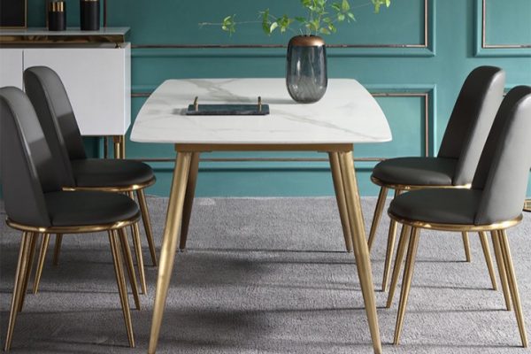 Issac Gold Base Dining Table