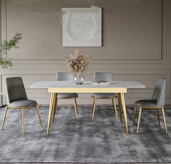 Issac Gold Base Dining Table - Image 3