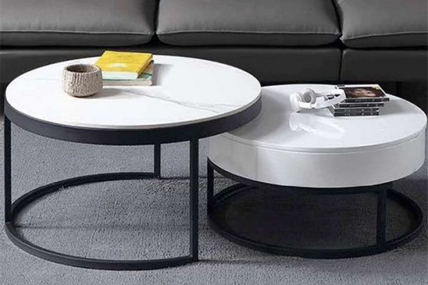 Zara Coffee Table with Draw ,Black Frame