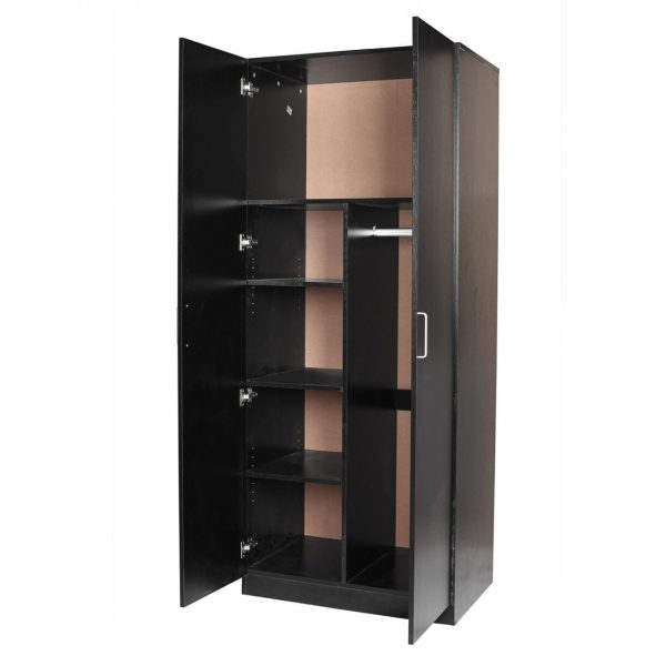 Hudson 2Door Combo Wardrobe --Black / White - Image 4