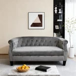 Vannessa Velvet Fabric 2 Seater Sofa ,  Grey/Pink