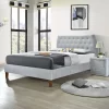 Anna Velvet Fabric Bed -- KS , D, Q, K