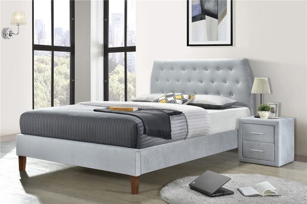 Anna Velvet Fabric Bed -- KS , D, Q, K
