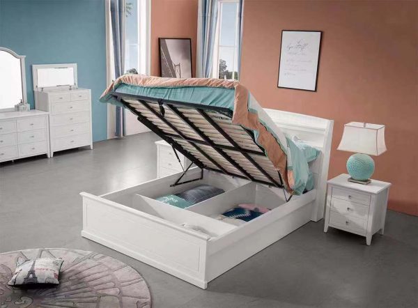 Alicia Ivory White Storage Bed -- D, Q , K - Image 2