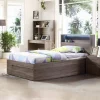 Dealta  Mocha Oak Storage Bed -- S , KS
