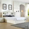 Bali Gloss White Storage Bed -- D , Q , K