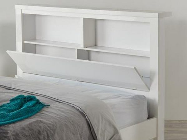 Belinda Gloss White Storage Bed -- S, KS - Image 3