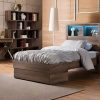 Belinda Mocha Oak Storage Bed -- S , KS