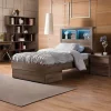 Belinda Mocha Oak Storage Bed -- S , KS