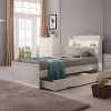 Alicia Ivory white Storage Bed -- S , KS