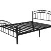 Rustic Metal Bed Black   --S, KS, D , Q