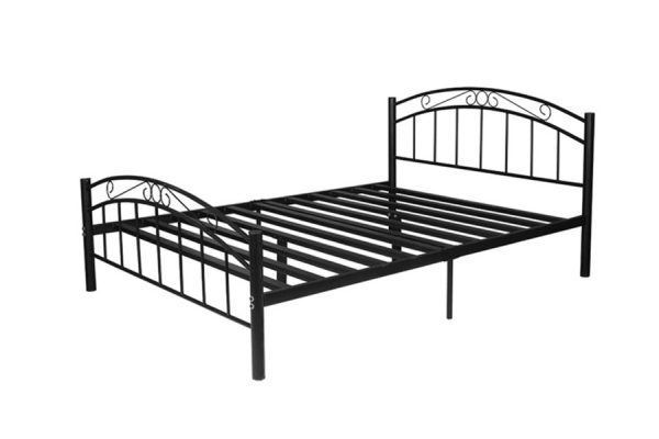 Rustic Metal Bed Black   --S, KS, D , Q
