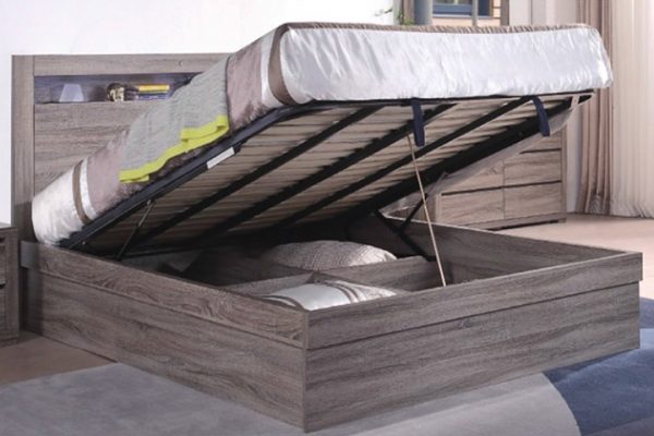 Milan Gas lift Storage bed  Oak -- KS, D , Q , K - Image 3