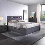 Milan Gas lift  bed Walnut  KS,D,Q, K