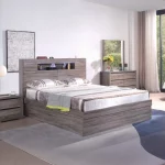 Copenhagen Gas Lift Bed Oak / Walnut  -- Q, K