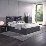 Pari Gas Lift Bed  Walnut  -- Q , K