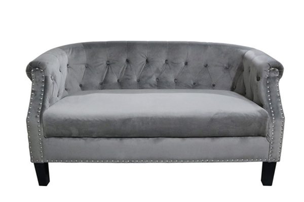 Vannessa Velvet Fabric 2 Seater Sofa ,  Grey/Pink