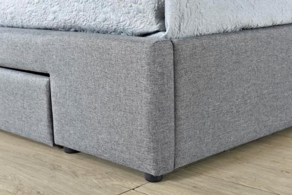 Bonny  Linen Fabric Bed with Drawers  D,Q - Image 3