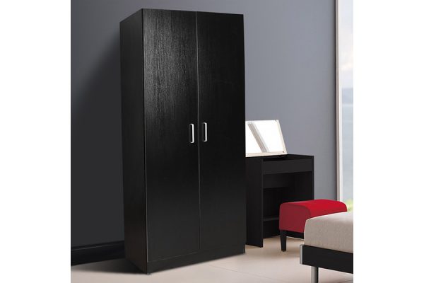 Hudson 2 Door 5 Shelf Pantry --Black / White