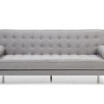 Erica 3 Seater Sofa Bed  -- Light Grey with White Piping