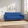 Christy 3 Seater Sofa Bed , Velvet Fabric --Navy Blue