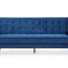 Christy 3 Seater Sofa Bed , Velvet Fabric --Navy Blue