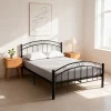 Rustic Metal Bed Black   --S, KS, D , Q