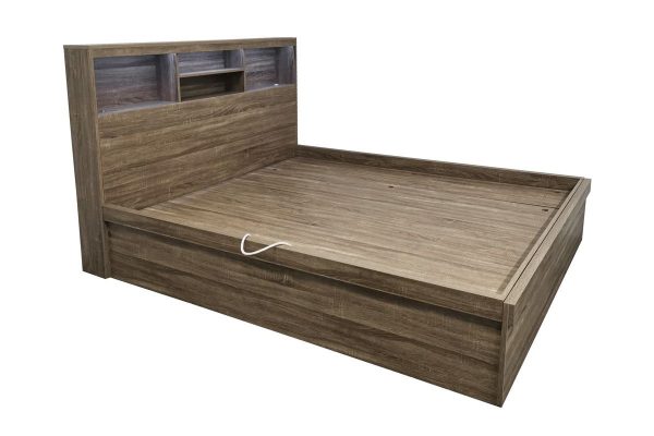 Zara Gas Lift Bed Mocha Oak -- S, KS , D , Q ,K