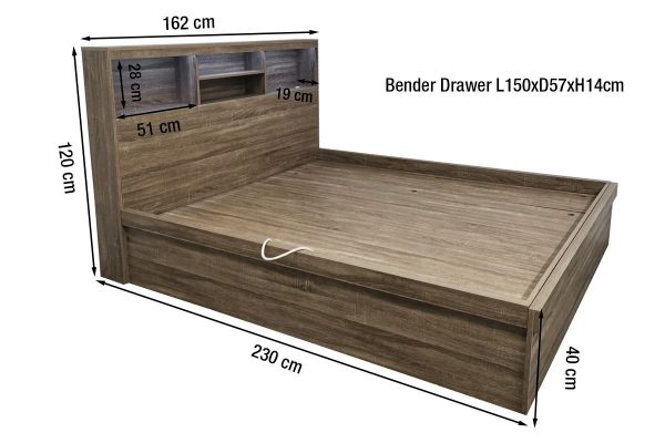 Zara Gas Lift Bed Mocha Oak -- S, KS , D , Q ,K - Image 3