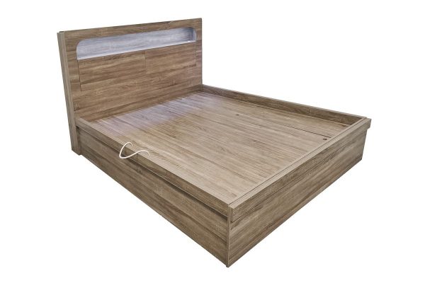Olivia Gas Lift Storage Bed  Mocha Oak ---KS, Q