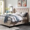 Camery A Velvet Fabric , Standard /Gas Lift Storage  ,  Grey / Cream , KS , D , Q , K