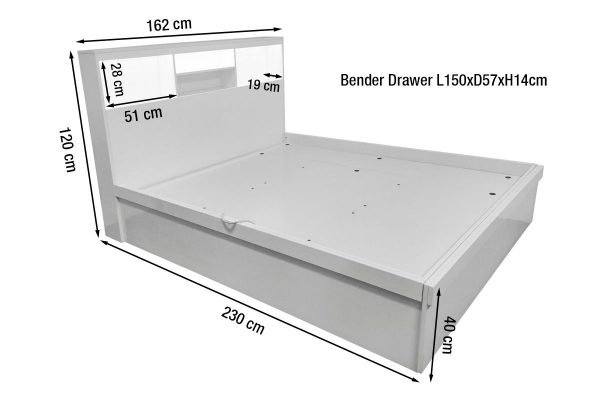 Zara Gas Lift Bed  Gloss White -- S,KS, D , Q , K - Image 3
