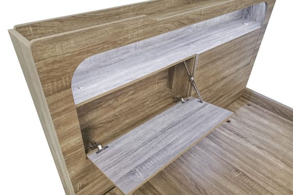 Olivia Gas Lift Storage Bed  Mocha Oak ---KS, Q - Image 4