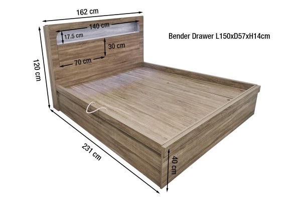 Olivia Gas Lift Storage Bed  Mocha Oak ---KS, Q - Image 2