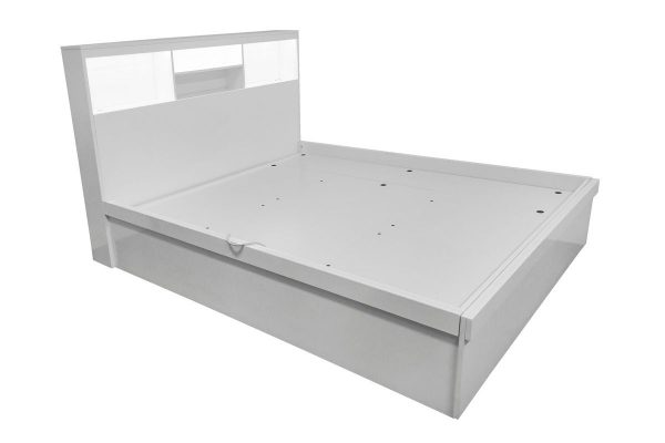 Zara Gas Lift Bed  Gloss White -- S,KS, D , Q , K