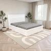 Olivia Gas Lift Storage Bed Gloss White -- KS,  Q
