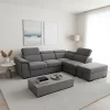 Preggy Fabric Sofa bed with RHF Chaise