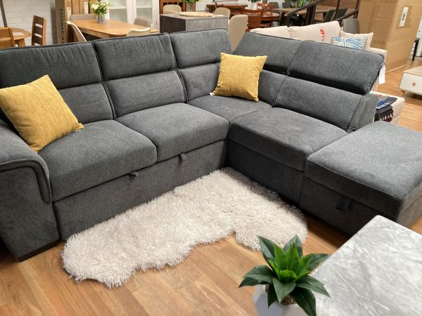 Preggy Fabric Sofa bed with RHF Chaise - Image 2